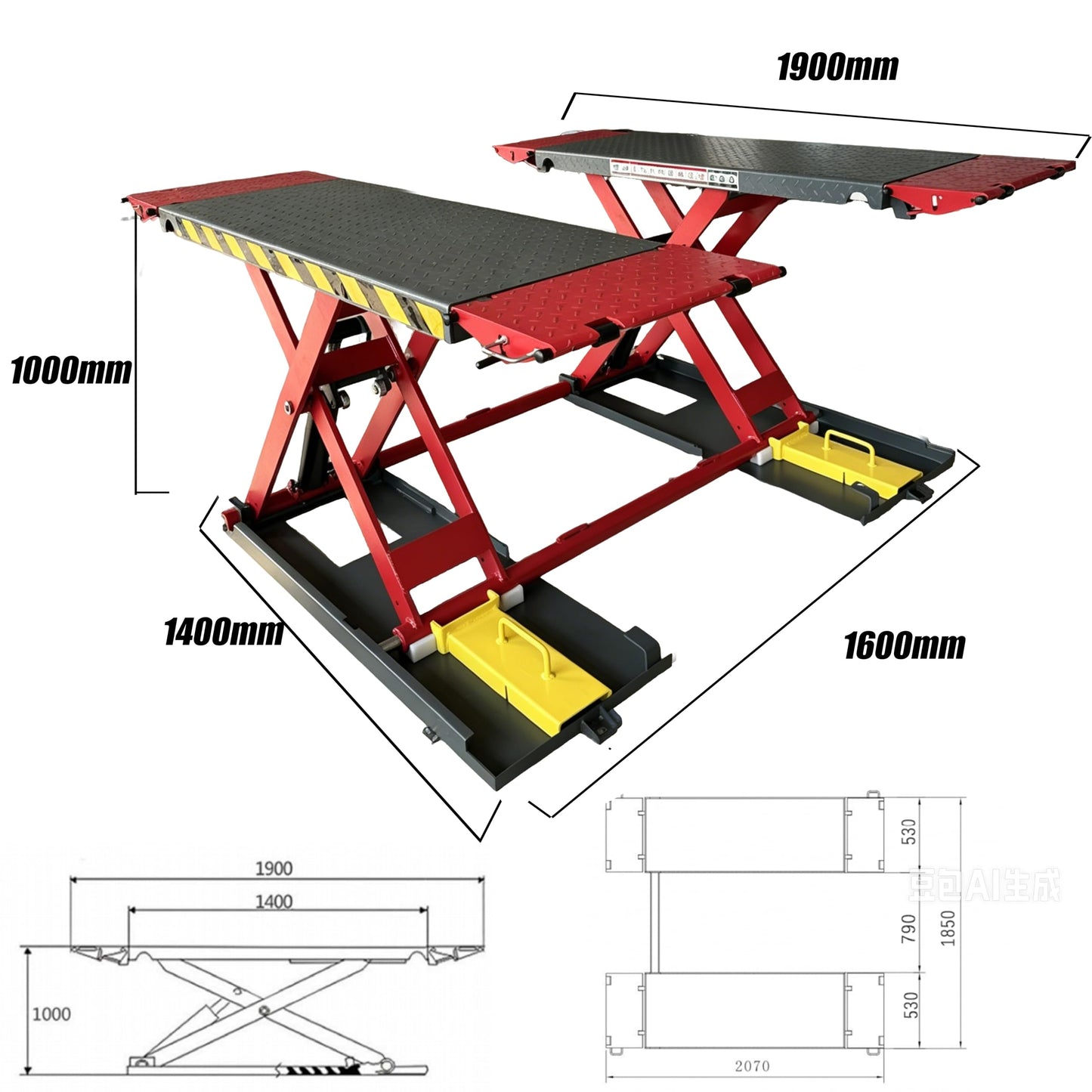 X77 7000Lbs 110V Portable Car Lift Scissor Lift, Electric Release 39.37" Auto Lift Adjustable Mid Rise Lift for Cars, SUVs, Light Trucks, Garage
