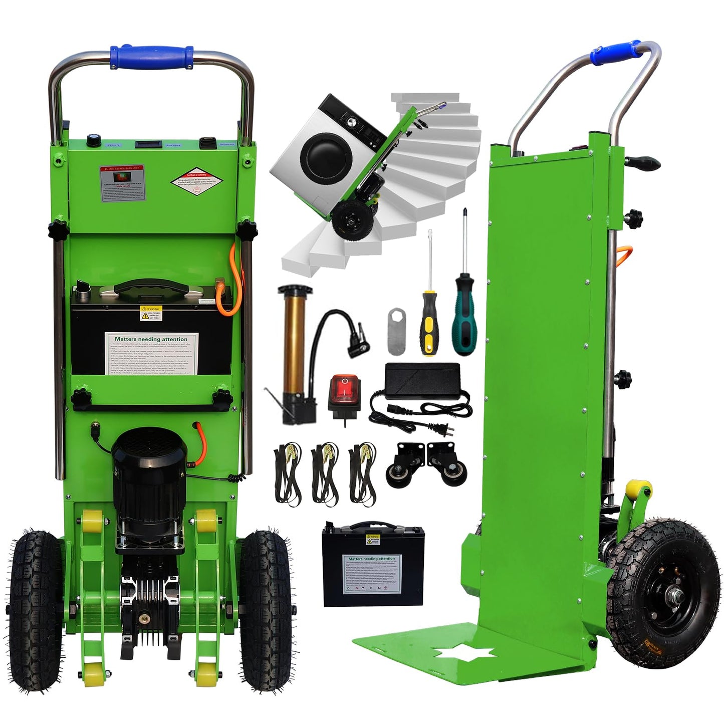 1500W Electric Stair-Climbing Hand Truck | 900lbs Heavy-Duty Load | 3-Mode Folding & Telescopic Handle | Furniture Mover w/Stair-Climber Tech