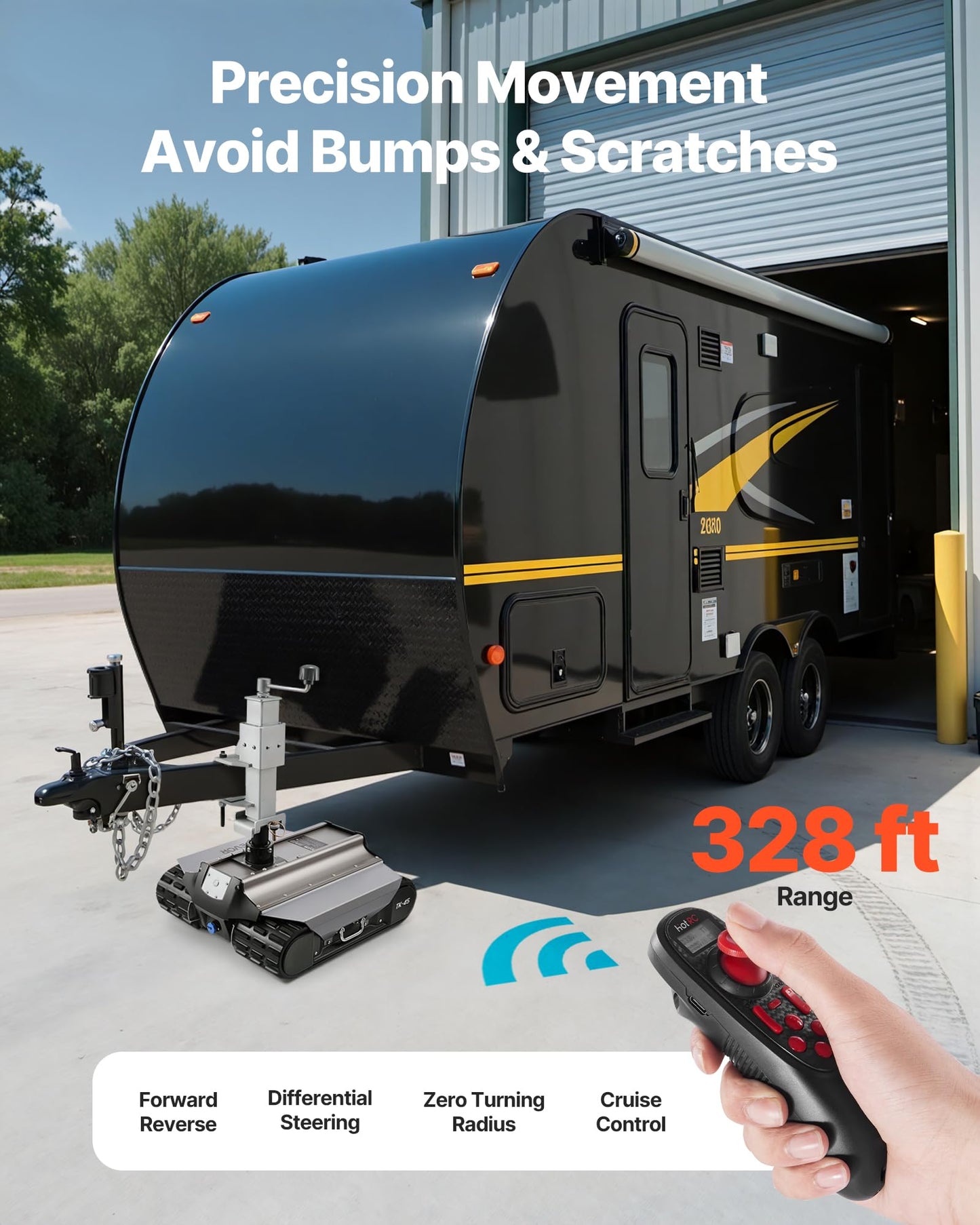 VEVOR Electric Trailer Mover, 9000 lbs Max Towing Capacity, Remote-Controlled Trailer Mover with 328 ft Wireless Range, Motorised Camper Trolley Kit Fits for Camper RV Caravan Boat Trailer Jack