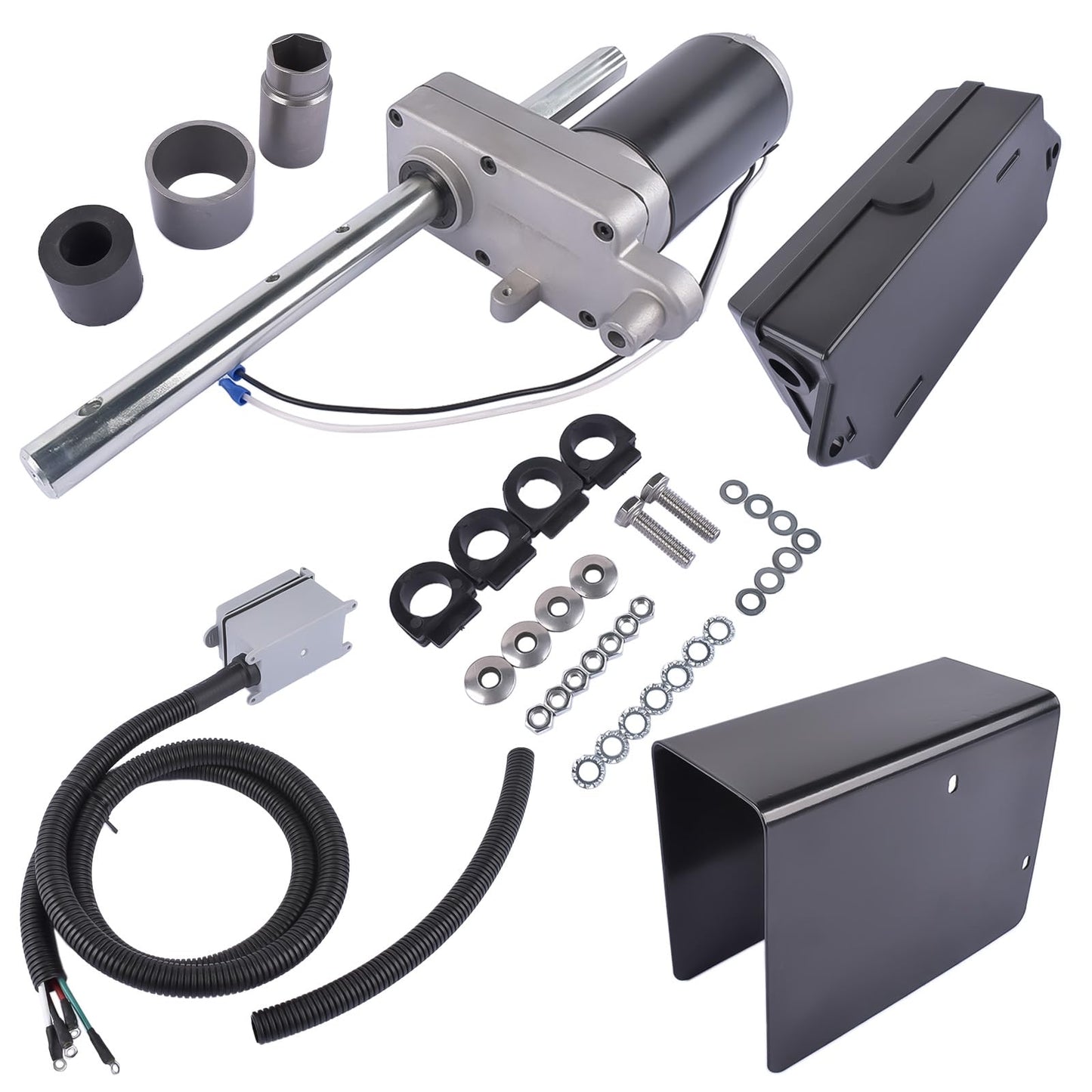 Woosphy 1824200100 Electric Powered Trailer Jack Kit Replacement for 12000 Lbs Landing Gear Single Speed 12VDC