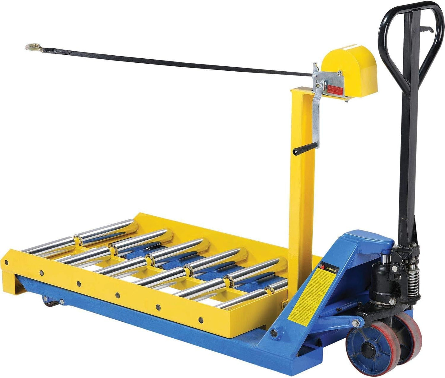 Global Industrial Forklift Battery Transfer Platform, 4000 Lbs Platform Capacity, 1000 Lbs Winch Capacity, 40" L x 28" W Deck, Steel Construction, Yellow