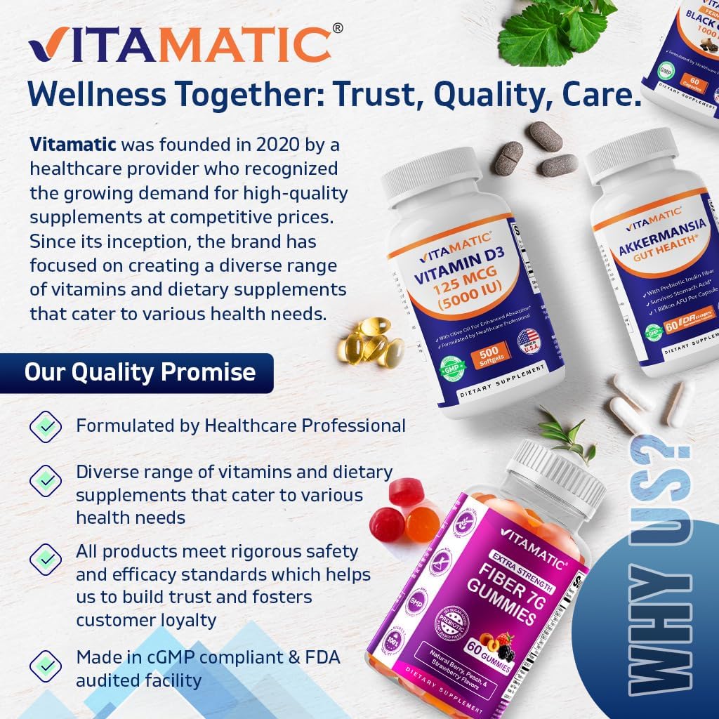 Vitamatic High Potency Biotin 20000 mcg (20mg) with Keratin 100mg - 120 Tablets - Biotin Supplements for Healthy Hair Skin & Nails for Adults (120 Count (Pack of 1))