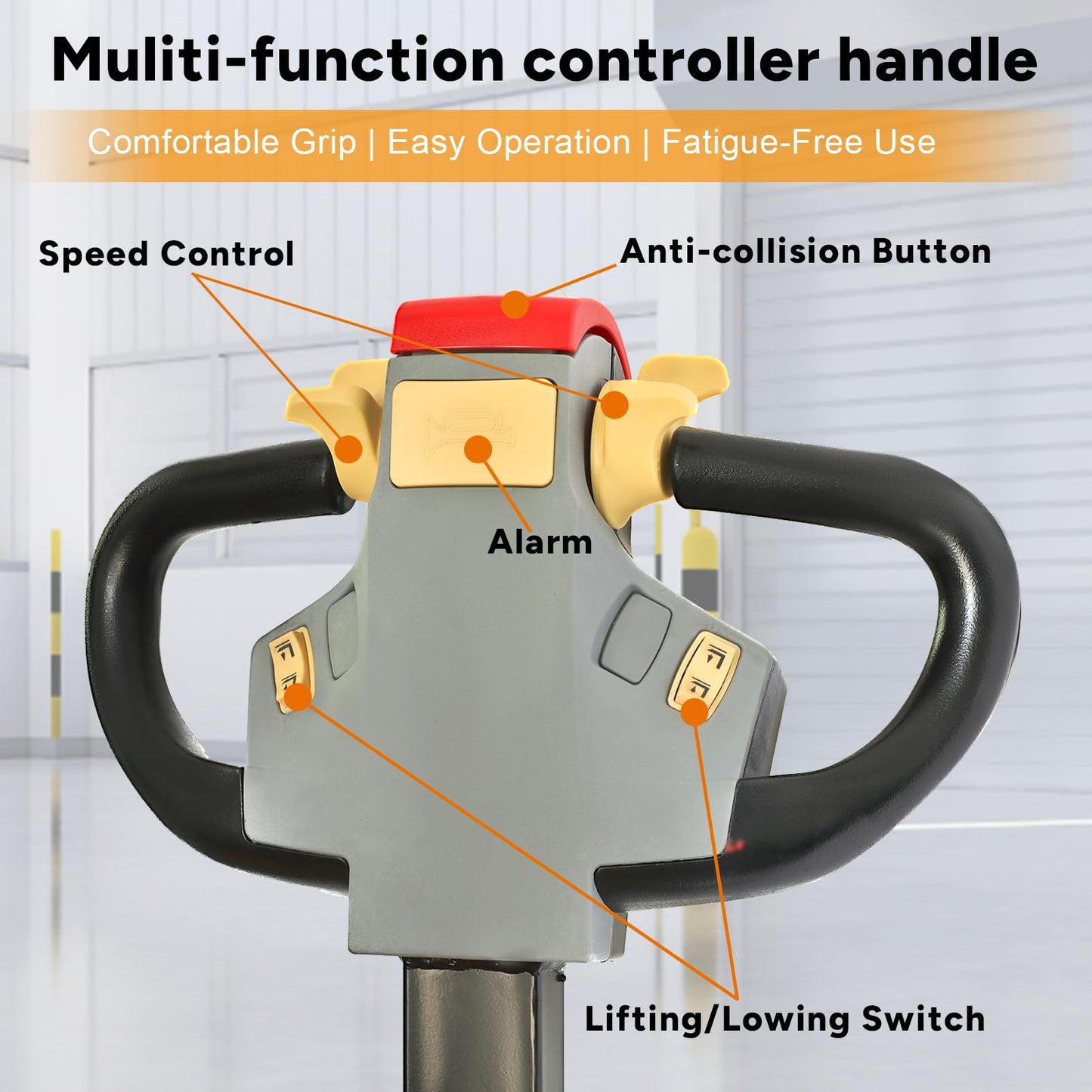 KAIXUN Full Powered Electric Walkie Stacker with Adjustable Straddle Legs – Material Handling Lift Truck 2200lbs Capacity 98'' Lifting Heights