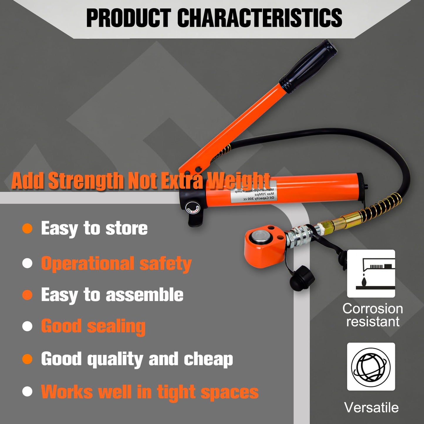 YATOINTO 5 Ton Low Profile Hydraulic Cylinder Jack Porta Power Ram 0.24" Stroke Hydraulic Jack for Short Distance Lifting & Leveling