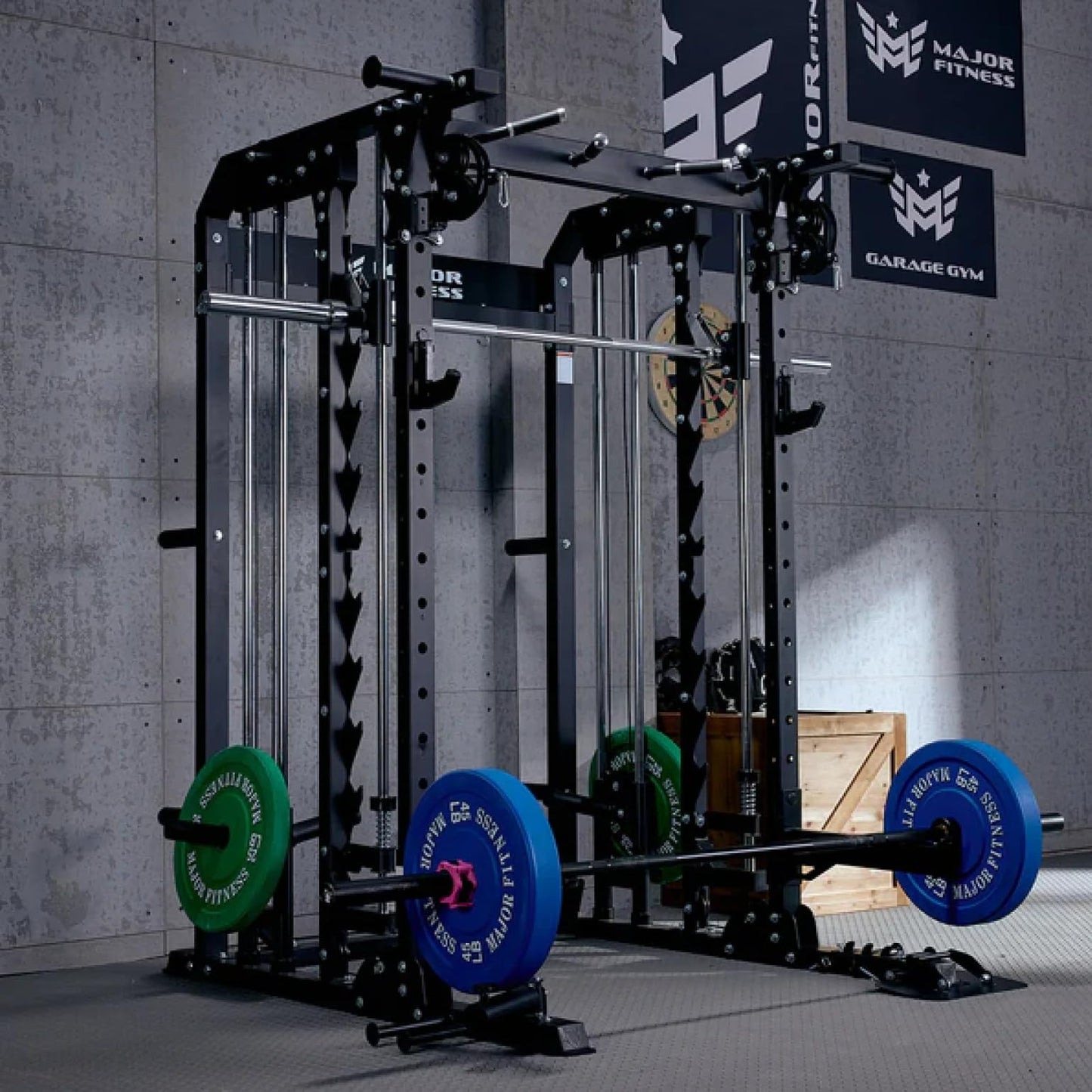 Hydra Fitness Exchange All-in-One B52 Standard Home Gym Smith Machine | with Power Rack, Cable Crossover, Dual Pulley System, Landmine, and Multi-Grip Pull-Up Bar – Heavy-Duty Fitness Equipment