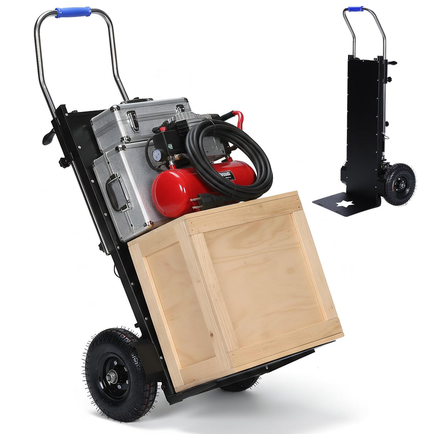 Generic 880lbs Electric Stair Climbing Hand Trucks 1500W Motor Powered Stair Climber Dolly Cart with Rope for Moving Warehouses Delivery Workers