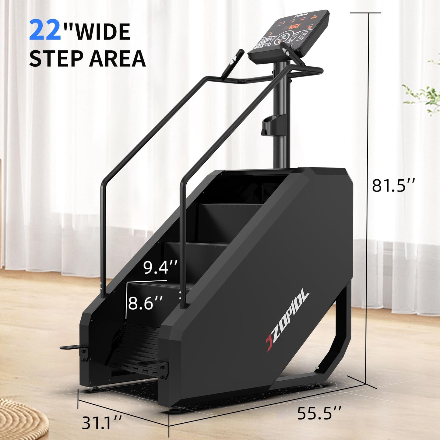 Stair Machine, Commercial Grade Stepmill Machine, Stair Stepper with LCD Screen, Cardio and Lower Body Workouts, 450LBS, 15-164 Steps/Minute, Black