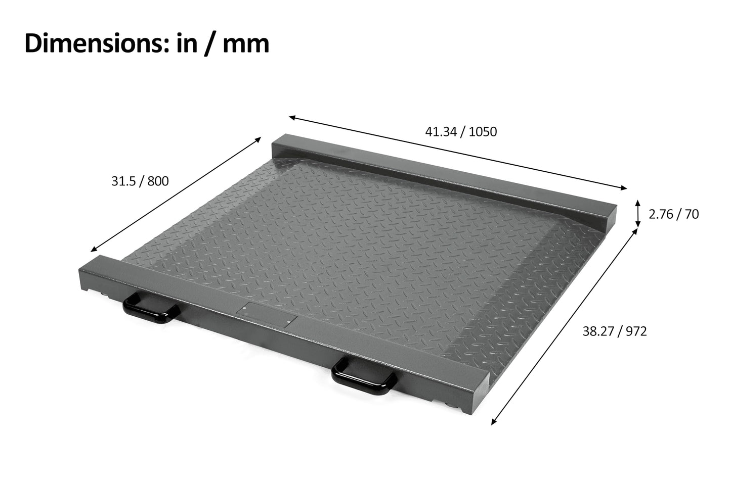 VisionTechShop MVD1 Drum Scale Low Profile Platform with Integral Lamps, 1000lb x 0.5lb / 500kg x 0.2kg, Handles and Wheels for Easy Portability, Large LCD Display with Backlight