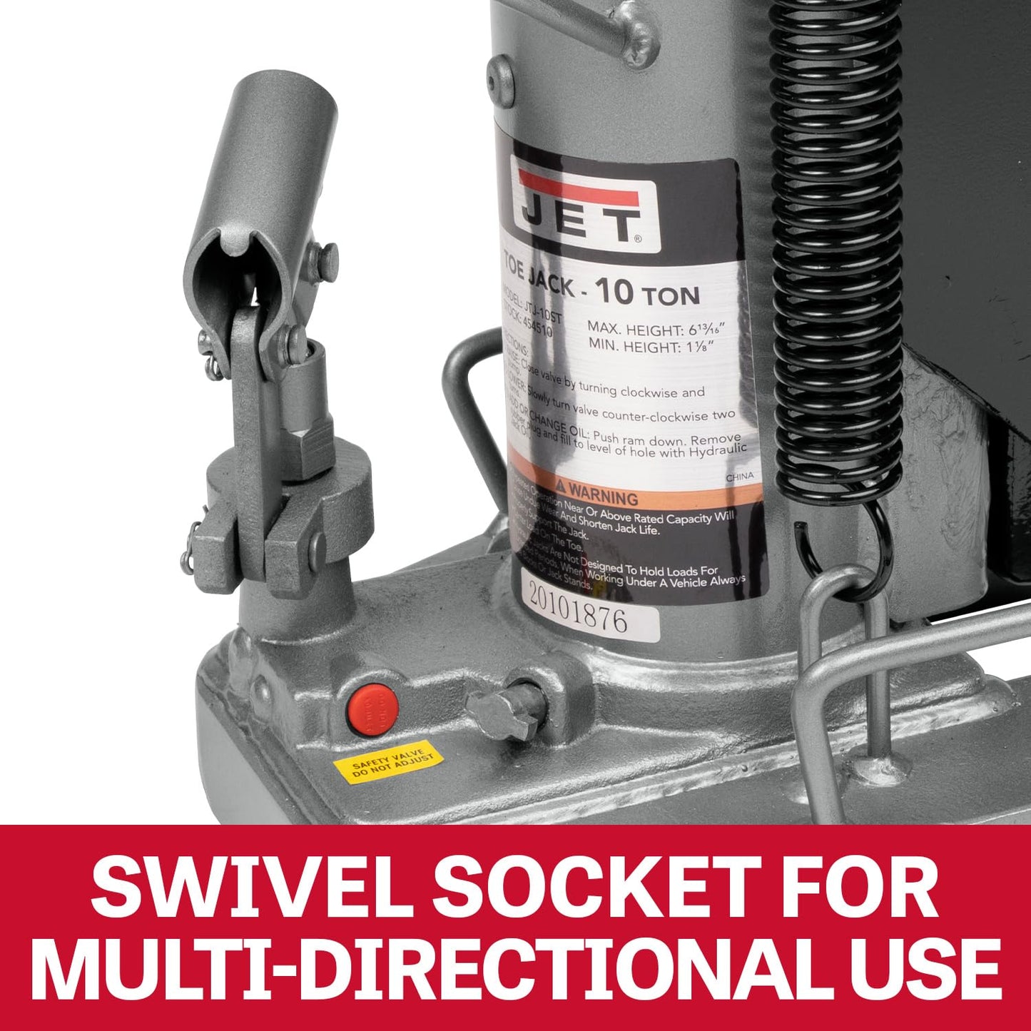 JET 10-Ton Hydraulic Toe Jack (Model JTJ-10ST)