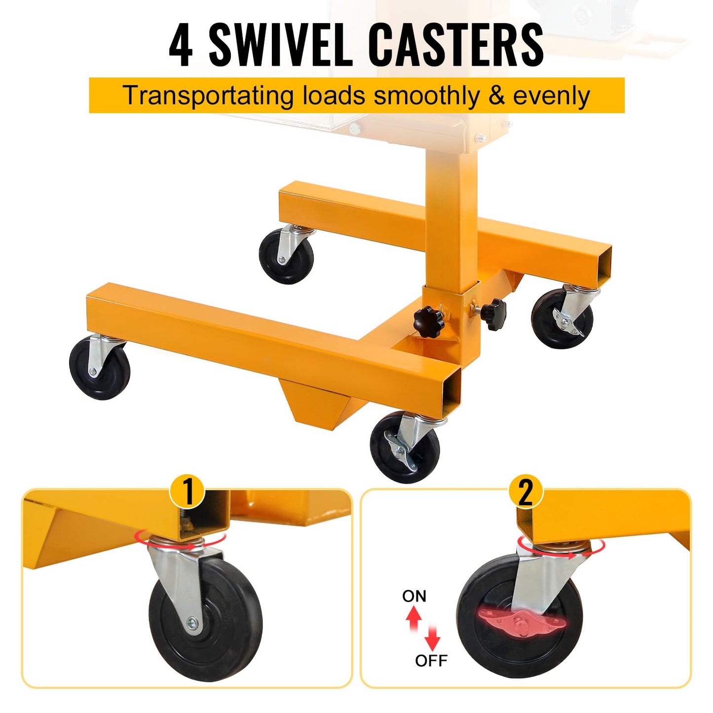 Manual Winch Stacker, 19.7" L X 15.7" W Platform with 9.4"-72" Adjustable Height, Heavy-Duty Steel Lite Load Lift Winch, Hand Winch Lift Truck for Shipping Facilities
