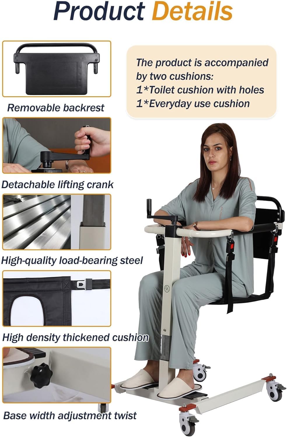 Patient Lift Transfer Chair, Transfer Lift Chair for Disabled, Portable Car Transfer Lift Bed to Wheelchair Transfer Devices, Transfer Chair for Elderly & Disabled (A)