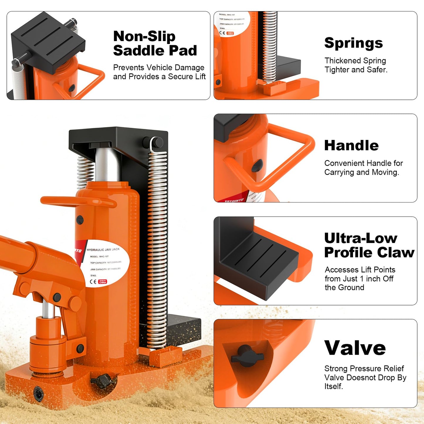 YATOINTO Toe Jack 5 Ton/10 Ton, Hydraulic Jack, Floor Jack Seal Kit for Construction Landscaping Farm Projects