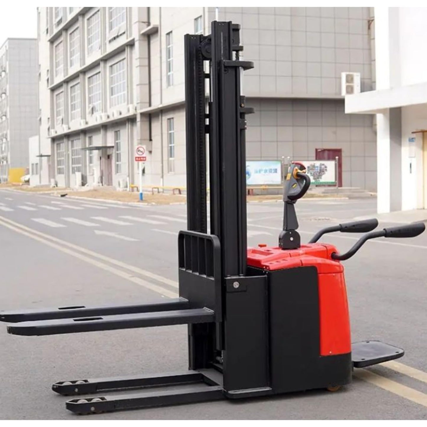 Electric Pallet Handling Stacker, Battery Powered Stacking Truck, Walk Behind Hydraulic Lift System, Warehouse Pallet Stacker Equipment, Material Handling Machine