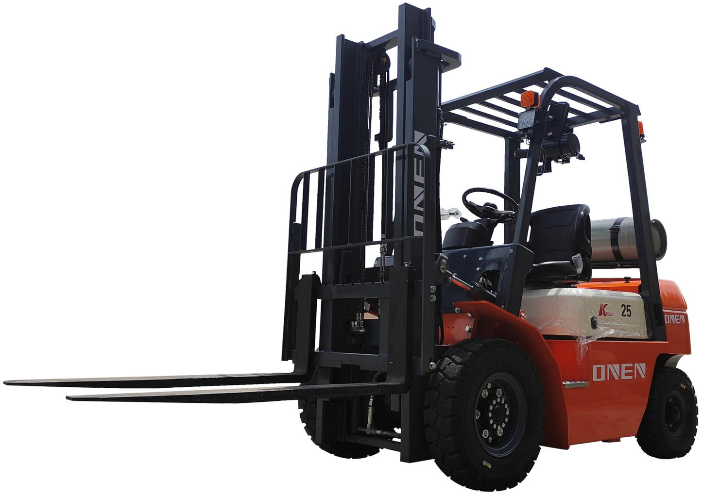 ONEN LPG Forklift 2 Tons 4409 LBS Capacity 42KW Dual-Fuel Engine Powered High-Lift Fork Lift 3m 9.84 ft Lifting Height Stacker 2000kg Pallet Lift Truck Material Handler with 4ft Length Forks