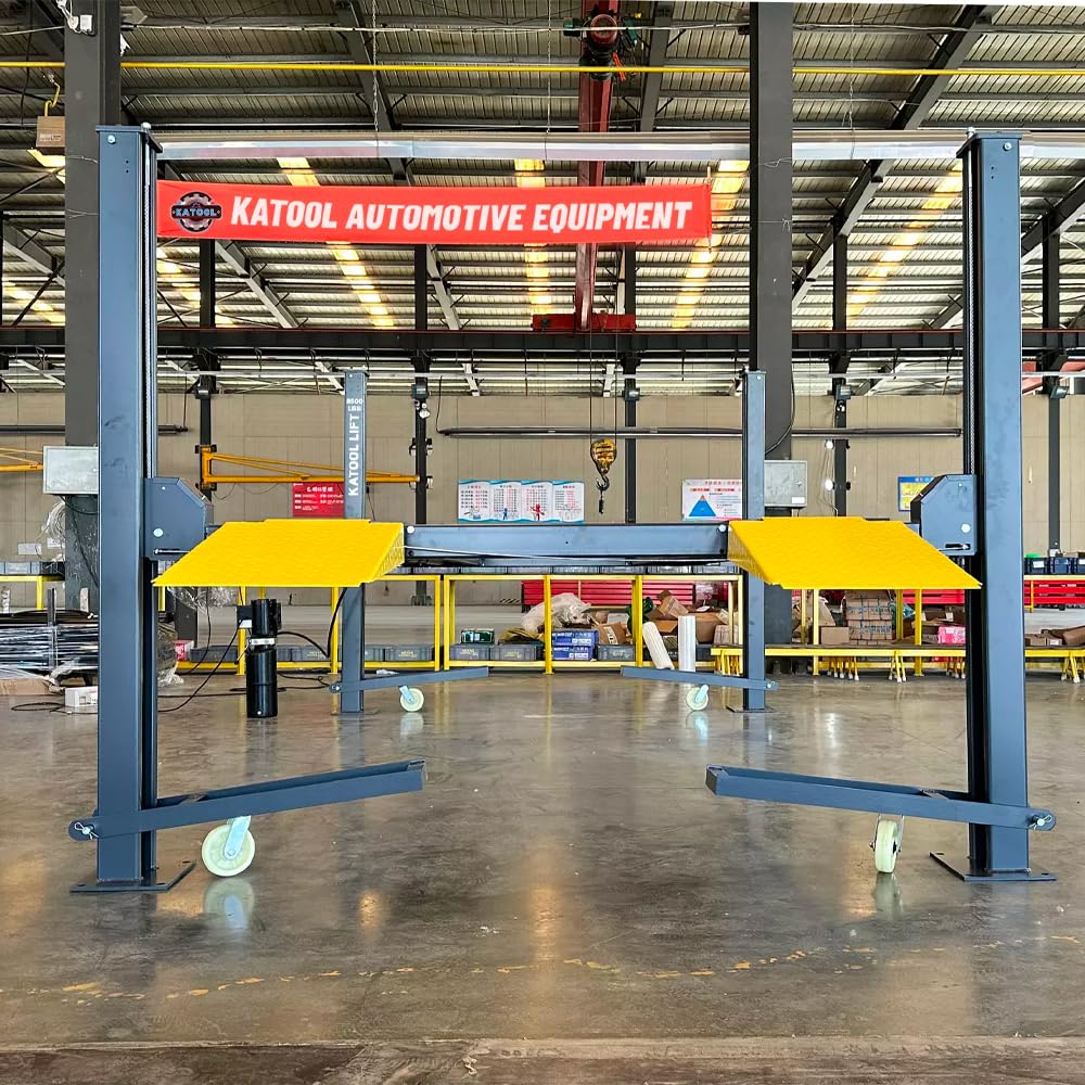 KATOOL 8500 lbs 4-Post Portable Storage Service Car Lift with Casters Kits Extra Tall Extra Long Extra Wide 4-Post Portable Storage Service Lift Home Parking Lift 36 Months Part Replacement
