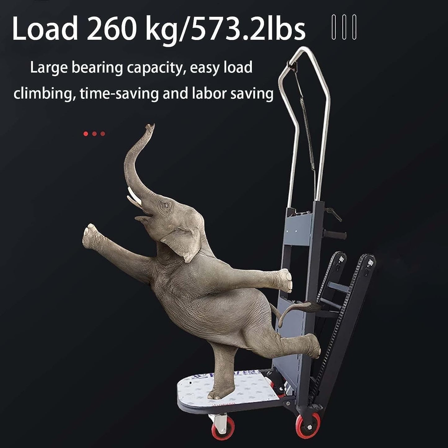 Powered Stair Climbing Hand Truck, Powered Stair Climbing Hand Trucks for Moving, Lightweight Aluminum Hand Trolley Cart Furniture Electric Stair Climber 200kg~500kg Capacity,Black,48V 72AH
