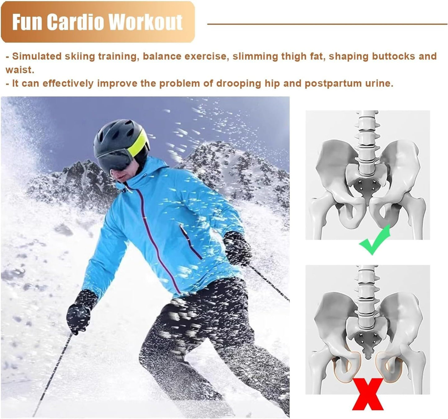 Leg Training Machine Ski Training Machine Log Leg Exercise Equipment, Women's Home Exercise Aerobic Trainer, Butt Training Machine