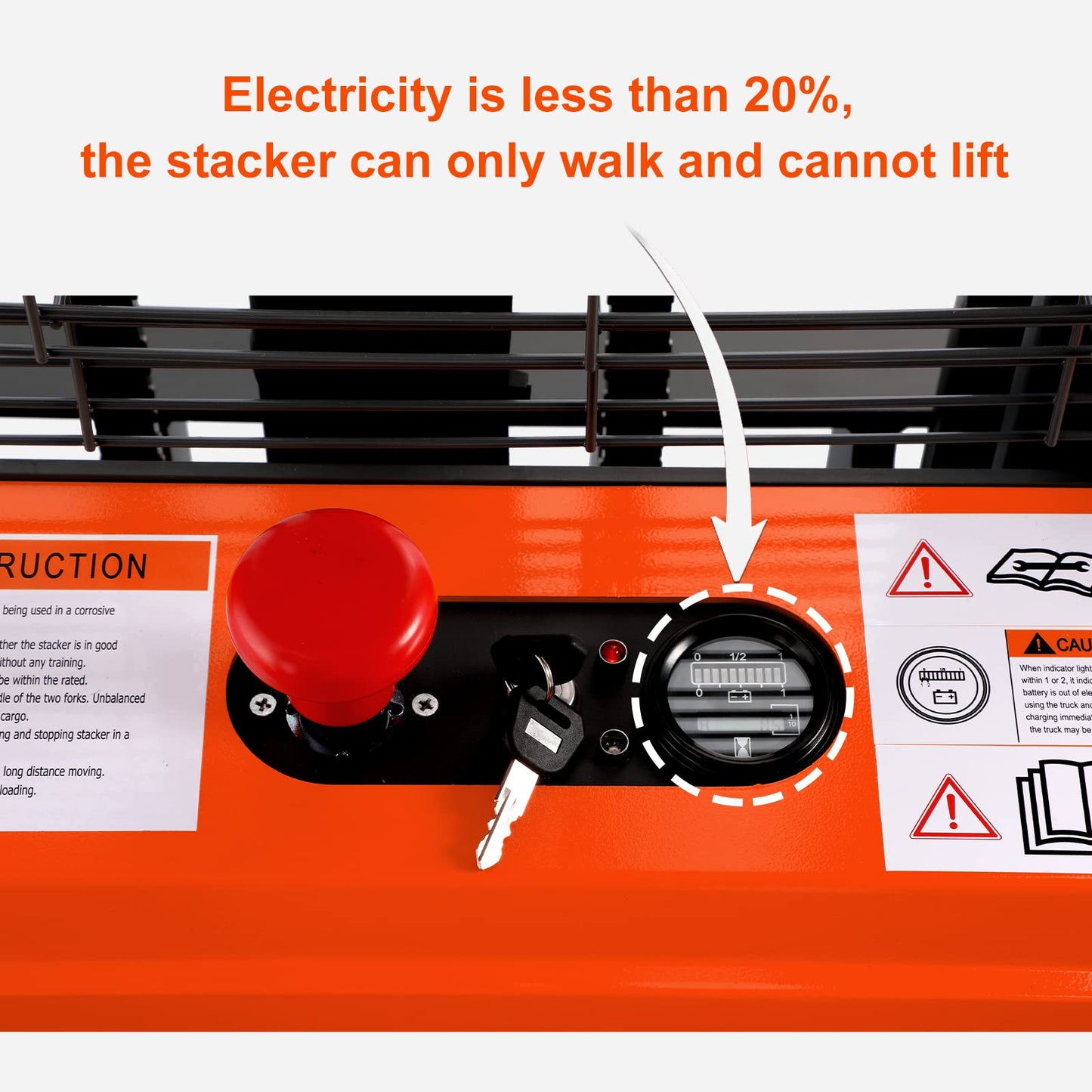 Tory Carrier Full Electric Walkie Pallet Stacker with Straddle Legs 2640lbs Capacity Material Lift 118”Height