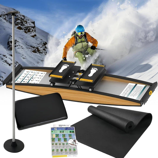 Ski Training Device Waist Simulator Indoor Aerobic Fitness Equipment with Poles and mats Trainer Machine 3D Cross