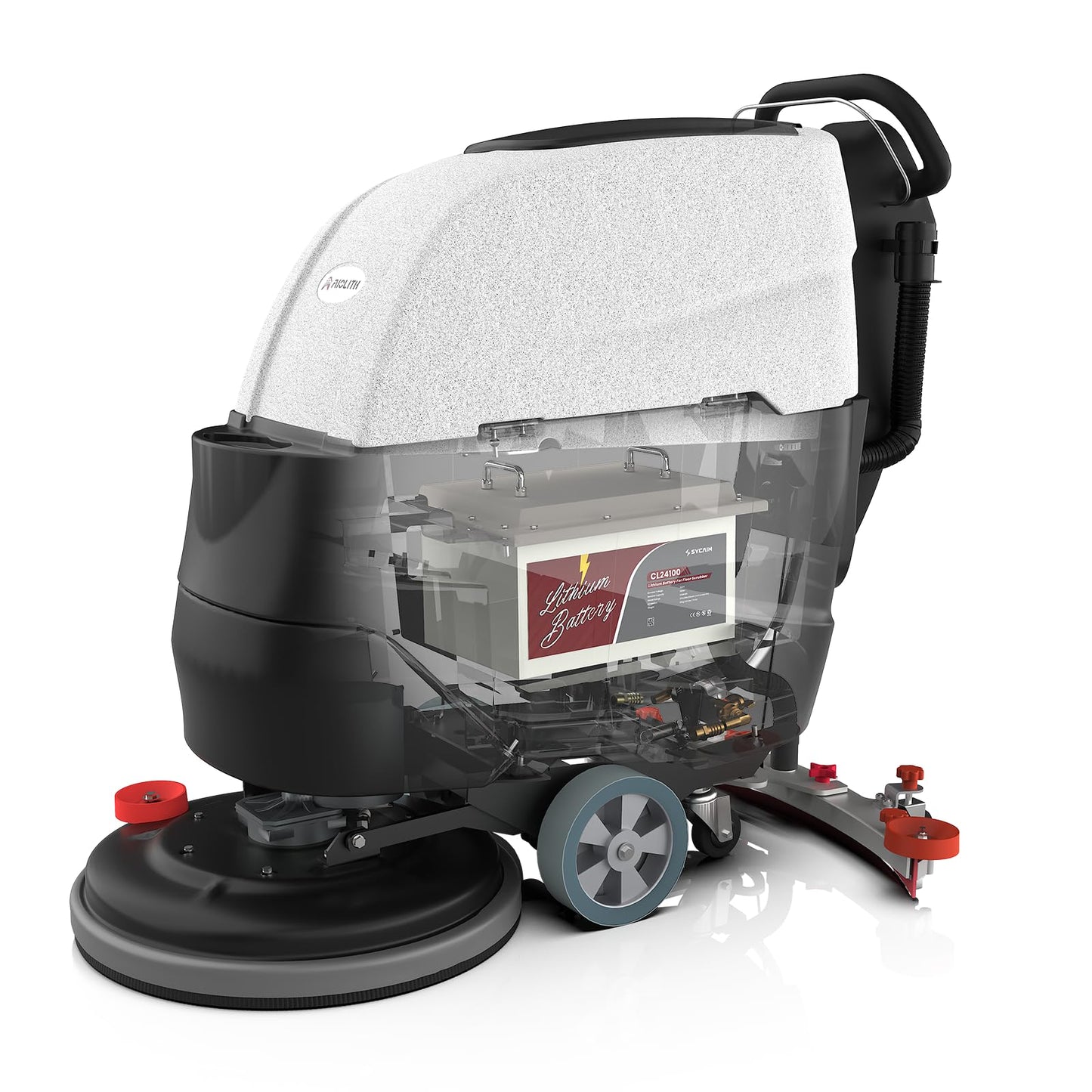 AIOLITH AF2217 Self-Propelled Auto Floor Scrubber with Traction Drive, 22" Path, 17-Gal Tank, Up to 38,000 ft²/h, Lithium Battery for Warehouses, Schools, Hospitals, Airports