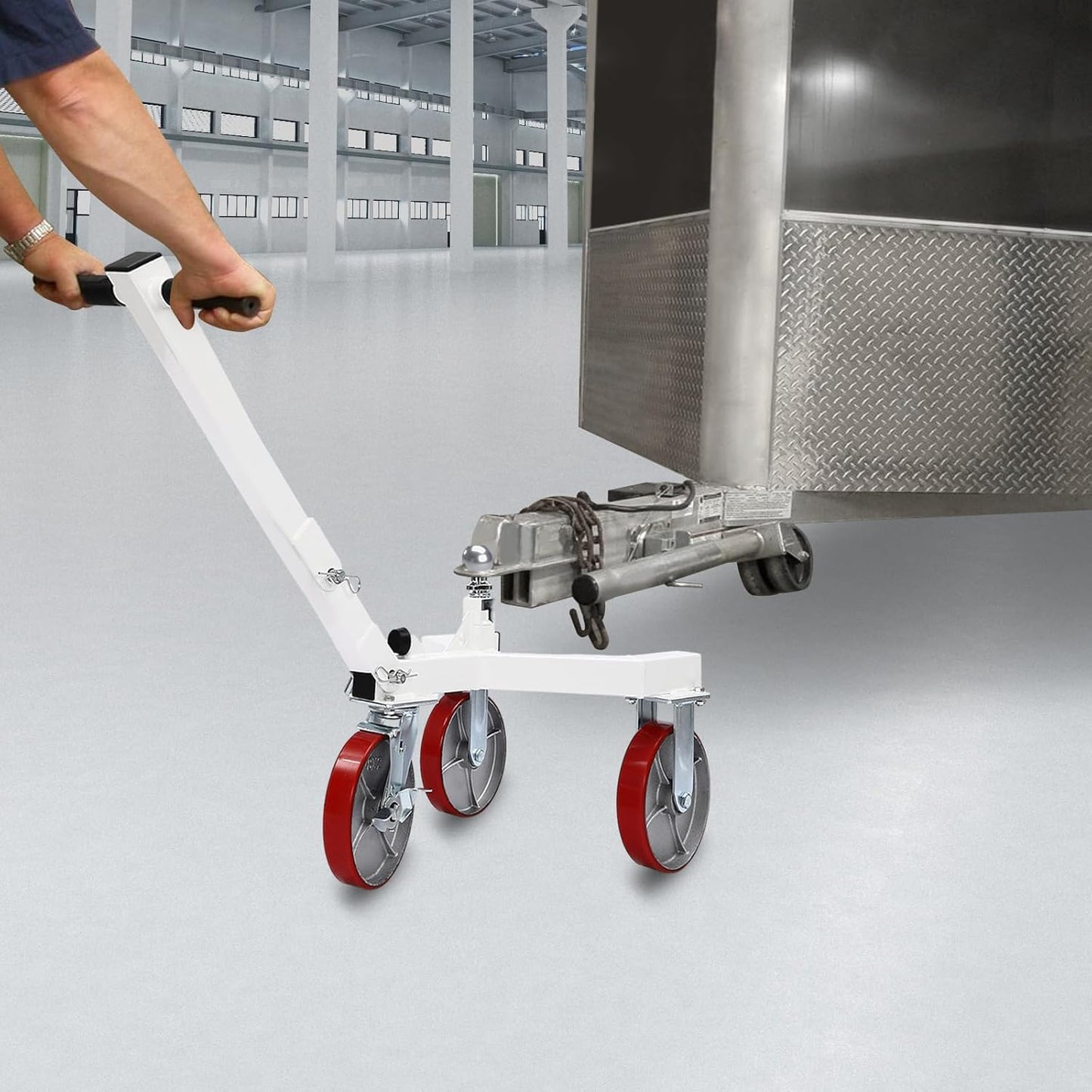 Trailer Dolly, 3500lbs Tongue Weight Capacity, Adjustable Trailer Dolly for Moving Heavy Equipment, Mover for RV, Boat, Camper, Enclosed Trailers, Adjustable Handle Length for Moving RV Trailer