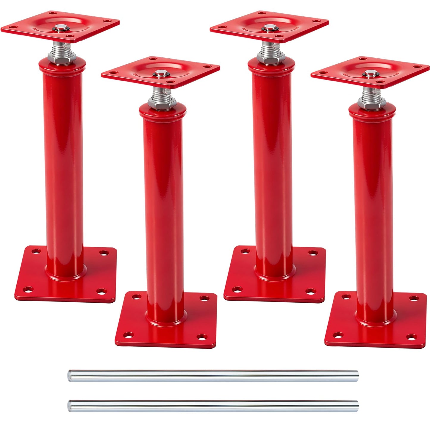 4 Pack House Jacks for Leveling Crawlspace, 16" - 21" Height Range, 11023 lbs Max Load Capacity, House Floor Jacks Post Pole for Leveling