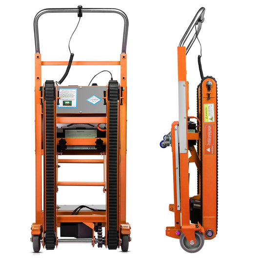 Electric Stair Climbing Dolly, Heavy Duty Stair Climber 900lbs Capacity 1250W Motorized Hand Truck with Ropes & Foldable Design for Moving Furniture