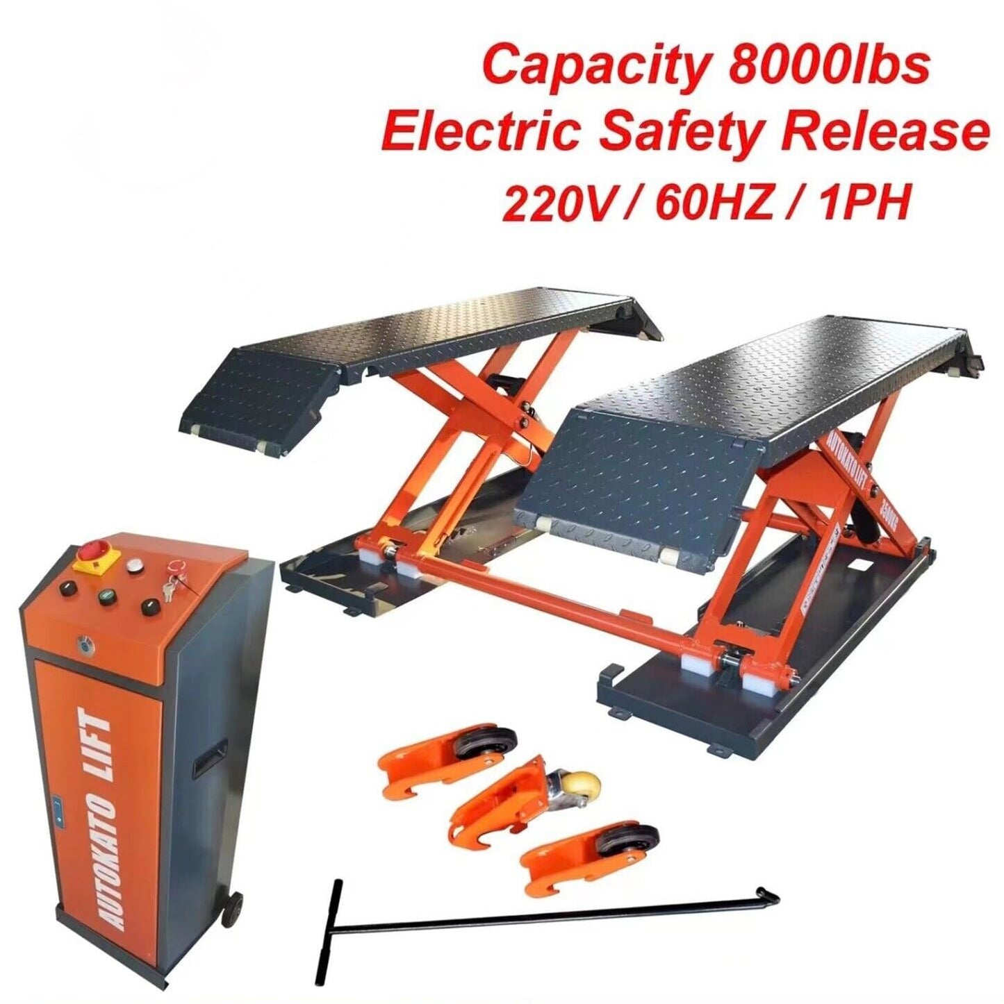 Motool Technology KT-X85 Mid Rise Scissor Lifts: 8000lbs Electric Release Auto Lift 110V/220V 1PH (KT-X85_220V)