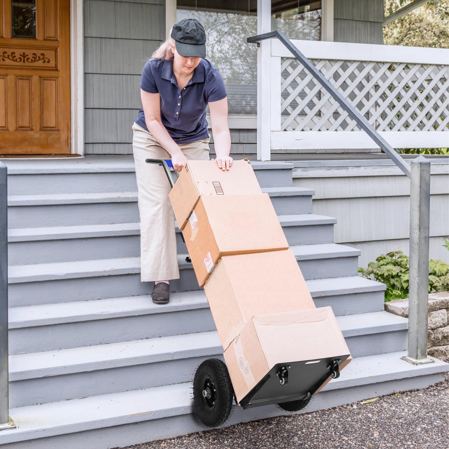 1200W Power Stair Climber Trolley, 881 Lbs Heavy Duty Stair Climbing Cart with 3 Adjustable Speeds & 4H Battery Life, Folding Lift Helper for Moving Appliances up/Down Stairs, Silver