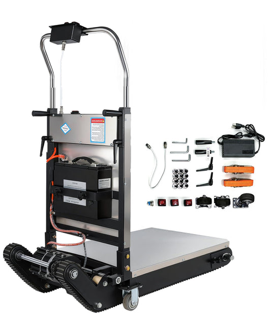 Electric Stair Climbing Dolly, 1250W Electric Stair Climbing Hand Truck, 900lbs Load Capacity, 3 Mode Folding Stair Climber Hand Trucks with Telescopic Handle for Moving Furniture (Black/Upgraded)