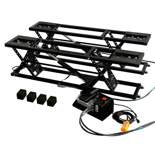 Heavy-Duty Portable Car Lift 7000 LBS Capacity, 28 Inch Max Lift Height with Mechanical Safety Locks, Adjustable Quick Jack Design, Folding & Wheels for Easy Storage