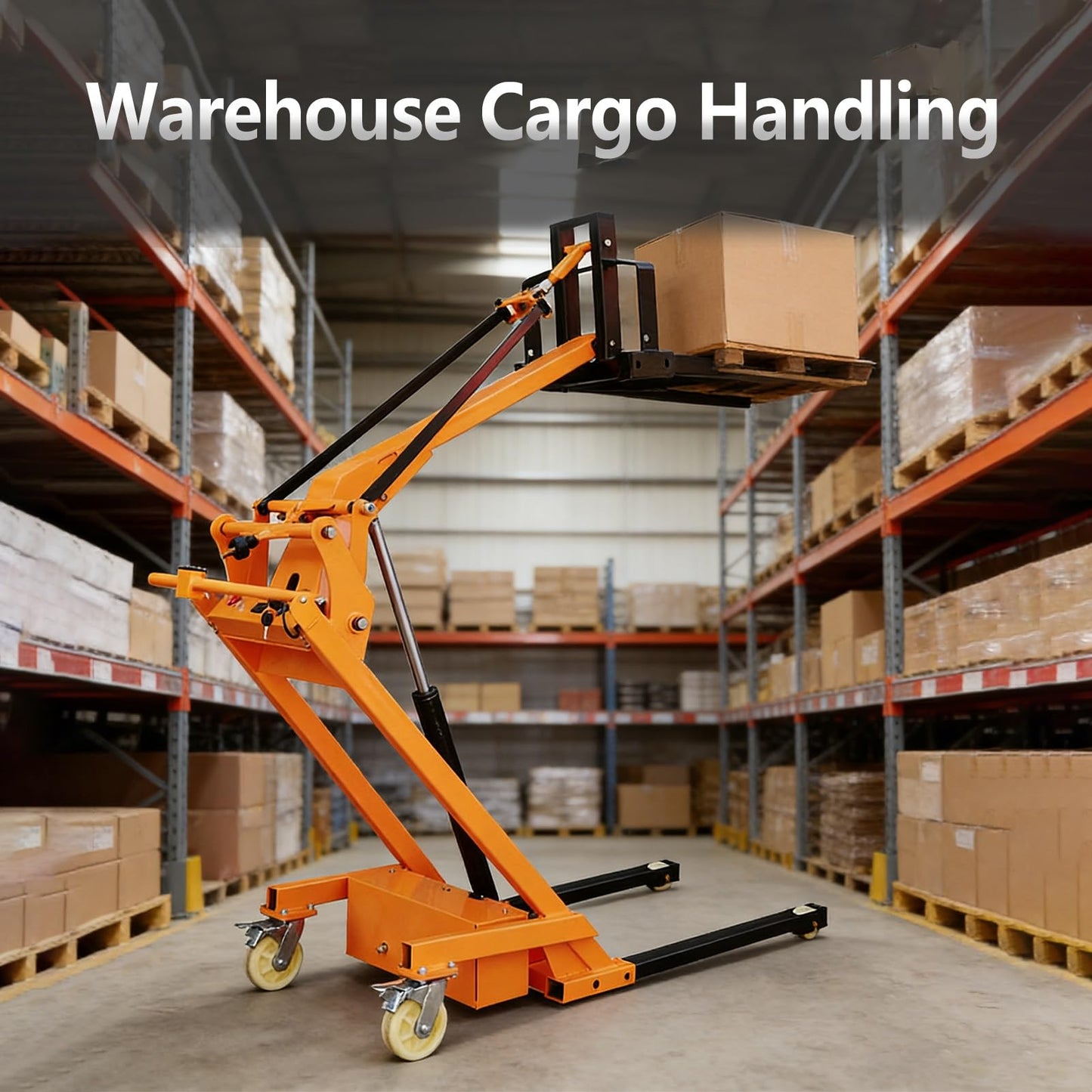 Full Electric Stacker, 1543 LBS Lifting Capacity, Articulated Boom Forklift, Foldable Hydraulic Material Handler, for Factories and Supermarkets