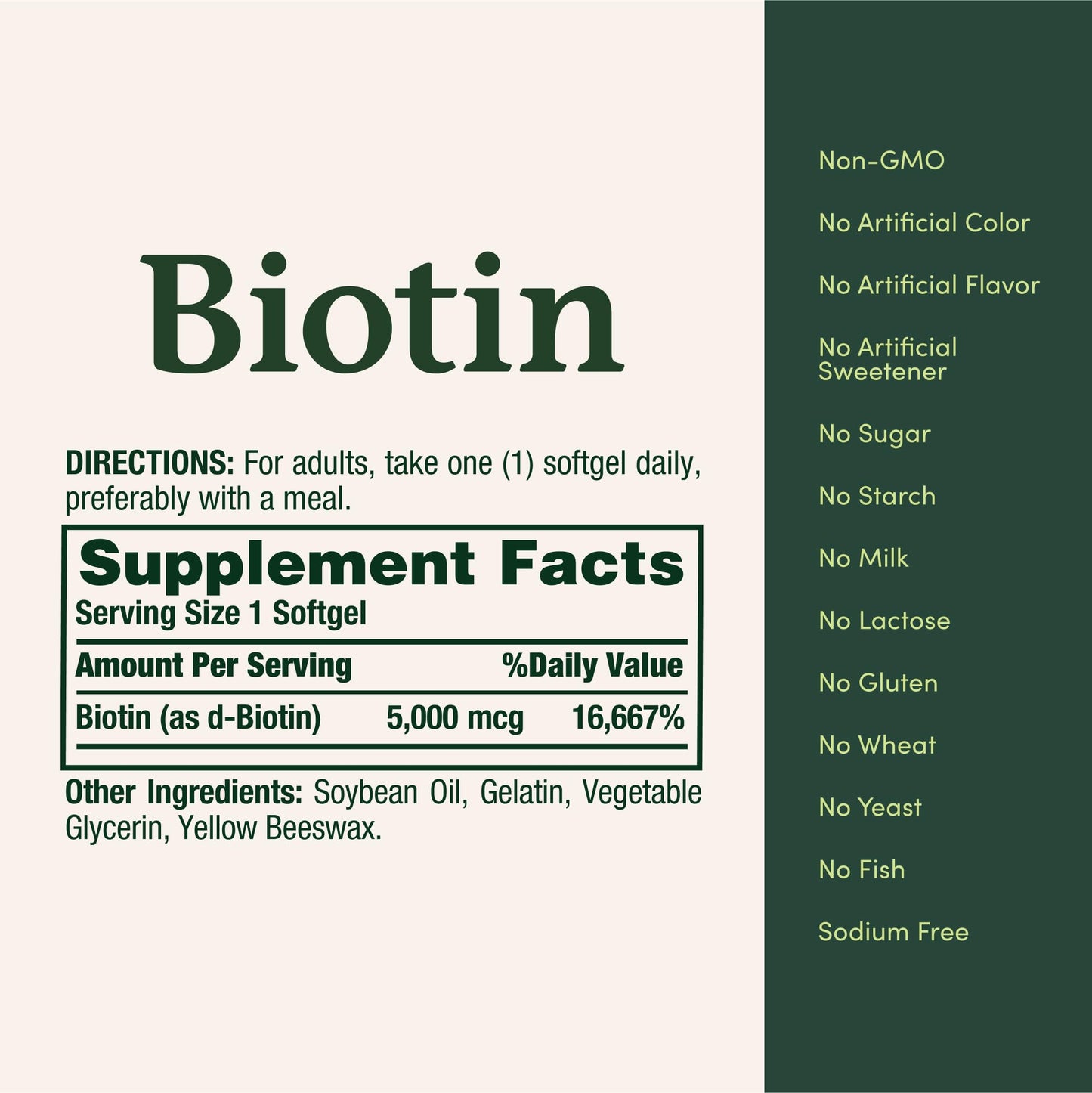 Nature's Bounty Biotin, Supports Metabolism for Cellular Energy and Healthy Hair, Skin, and Nails, 5000 mcg, 150 Softgels