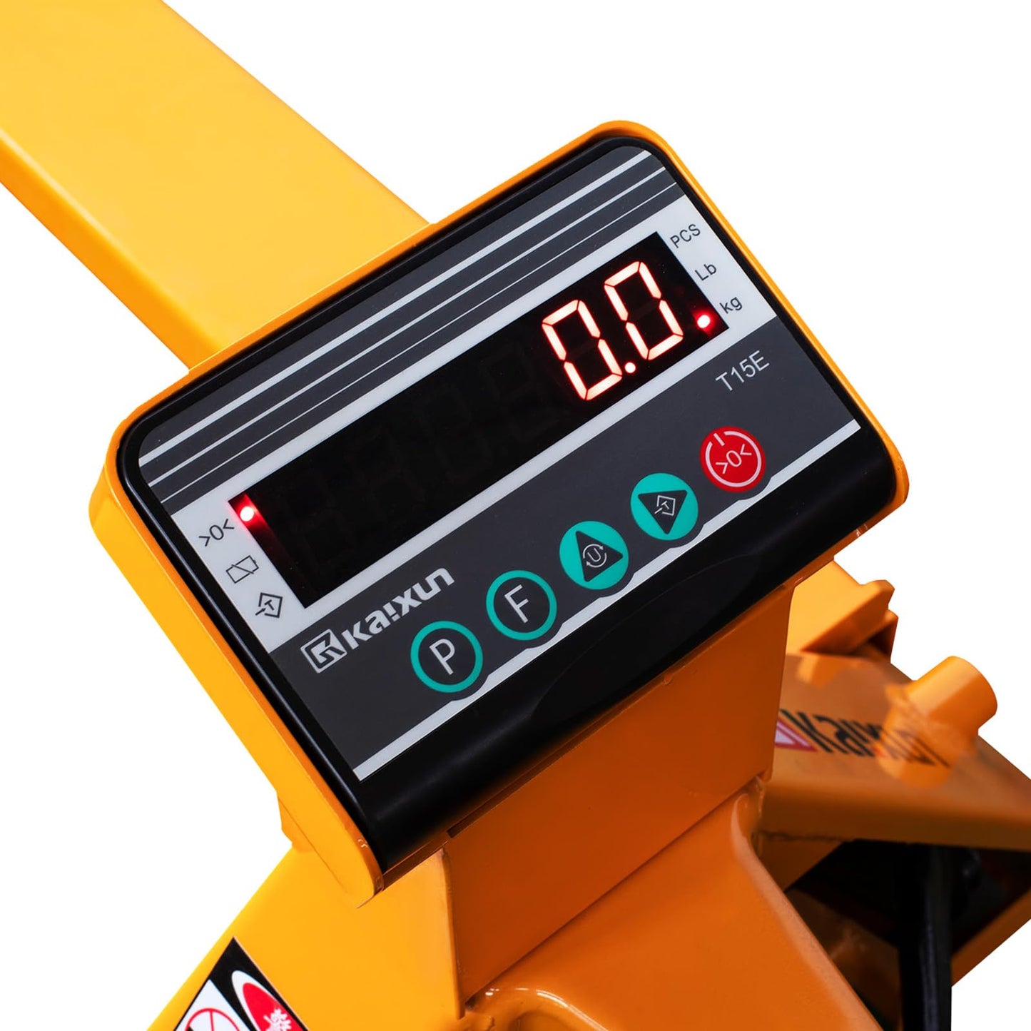 Kaixun Pallet Jack Scale, 6600lbs Capacity, 45" x 27" Forks, LCD Display, Lb/Kg Switchable Hand Pallet Truck With Electronic Scale, PU wheels, 0.1% Accurate, High Capacity for Warehouse and Industrial