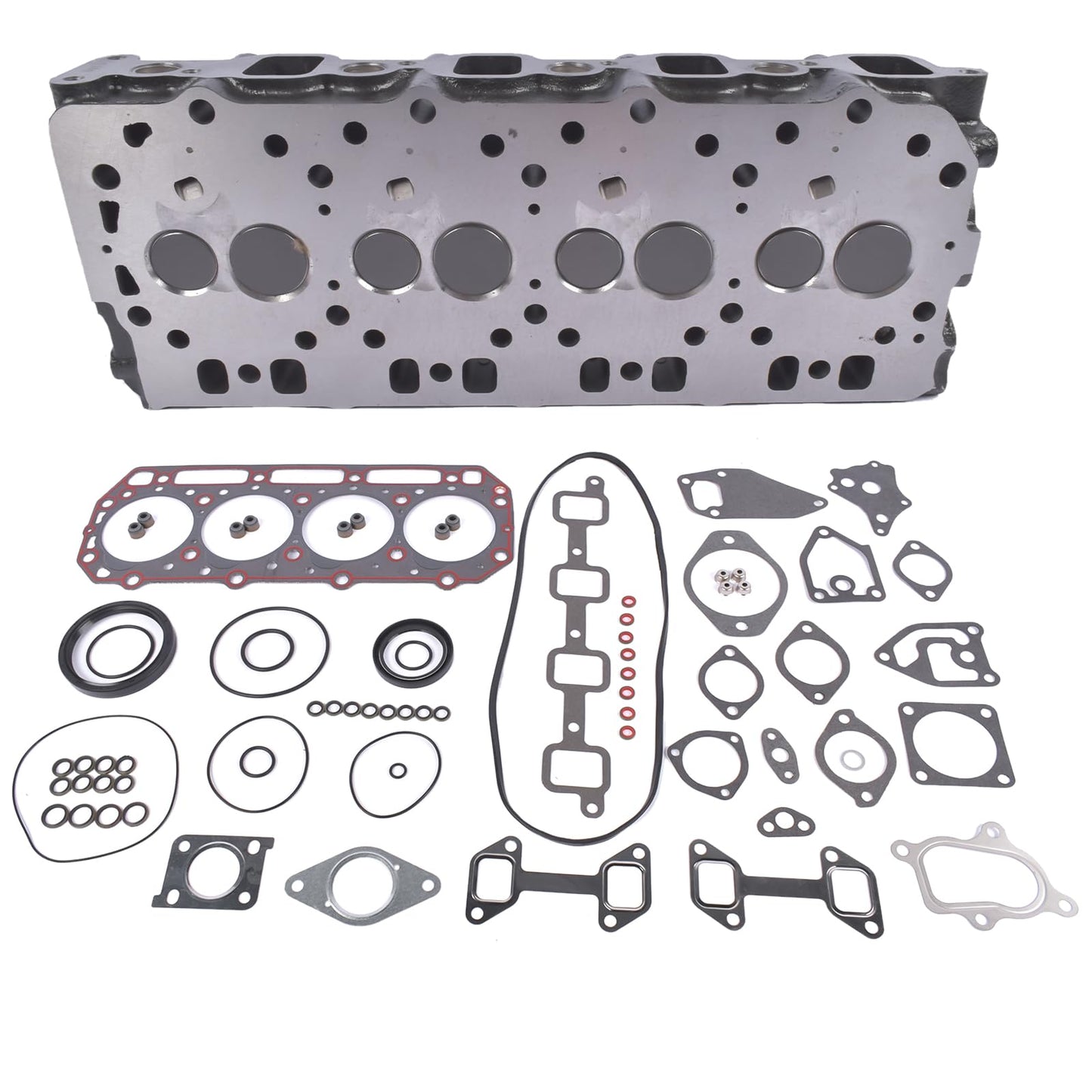 Engine Cylinder Head and Gasket Set, Fit for Cummins A2000 A2300 Engine Daewoo Forklift D20S D25S D30S Replacement Kit