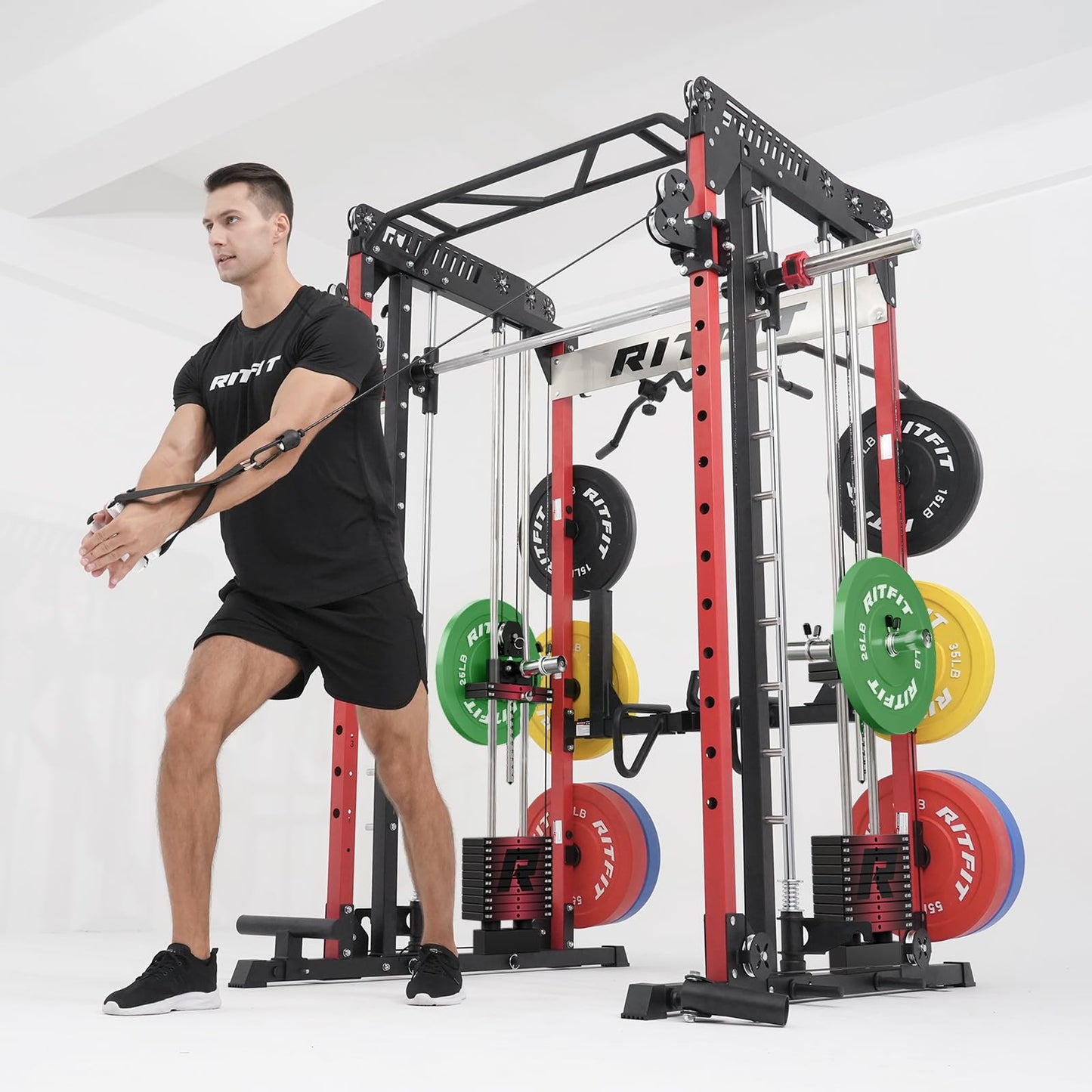 RitFit WSM1 Weight Stack Set 286lbs for M1 Smith Machine,Compatible with M1 & M1 Pro Power Cage (Weight Stack Only)