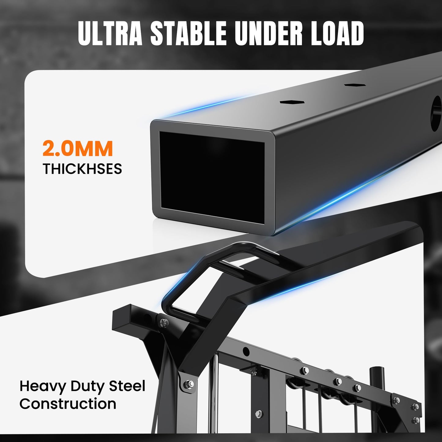 Unive Fitness F4 Smith Machine, All-in-One Squat Rack for Home Gym and Dual Cable Training System, Full-Body Workout Machine for Garage Gym or Bedroom (BK F4SM+RD WB+265lb WP)