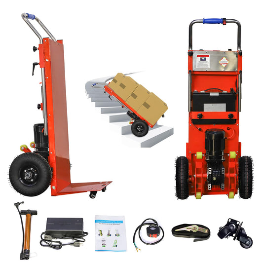 W-JIAJIEBTH Electric Stair Climbing Hand Trucks, 1200W Powered Electric Stair Climbing Hand Trucks Dolly Cart for Moving, 880lb Capacity Heavy Duty Stair Climber (Orange)