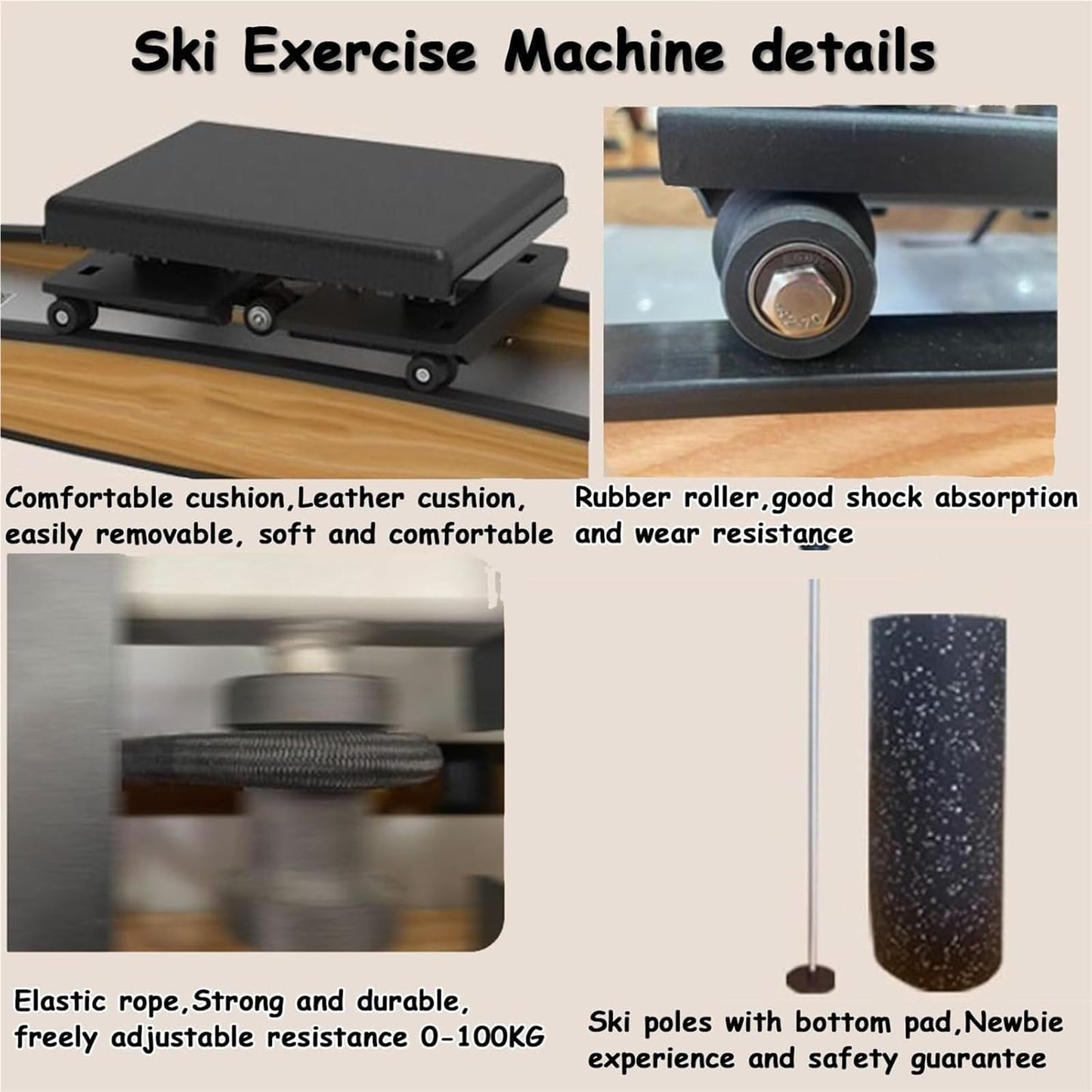 Ski Simulator，Ski Machine， Indoor Simulated Fitness Machine for Home Gym Workout Multifunction Cardio Exercise