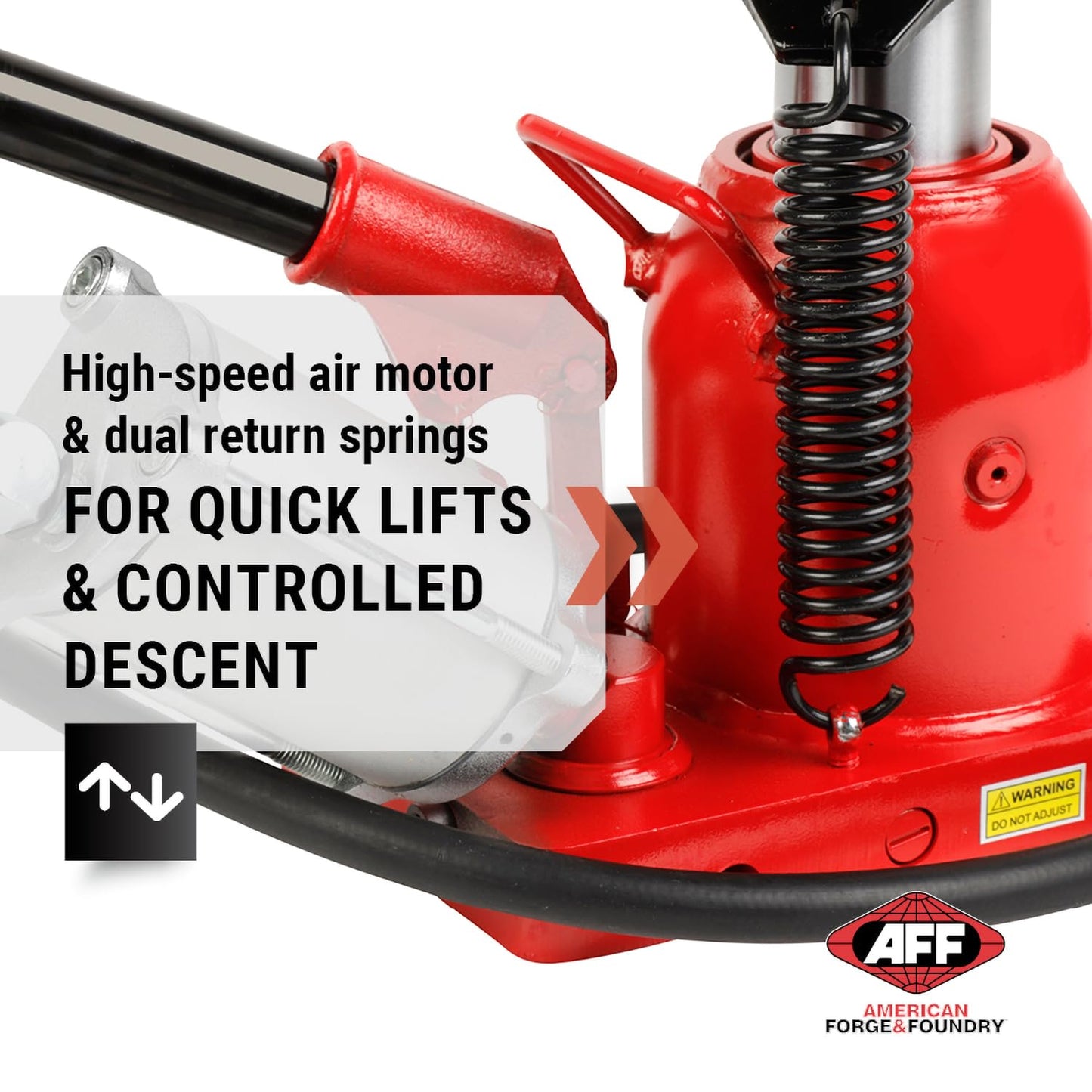 AFF 20 Ton Bottle Jack - Manual & Air Assist Hydraulic Jack for Lifting Heavy Trucks & Equipment - Super Duty