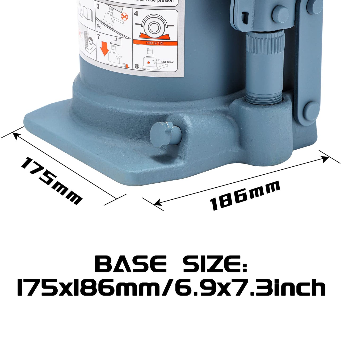 BAOSHISHAN Double Ram Bottle Jack Hydraulic Welded Jack Truck Jack 12 Ton (High Lift)