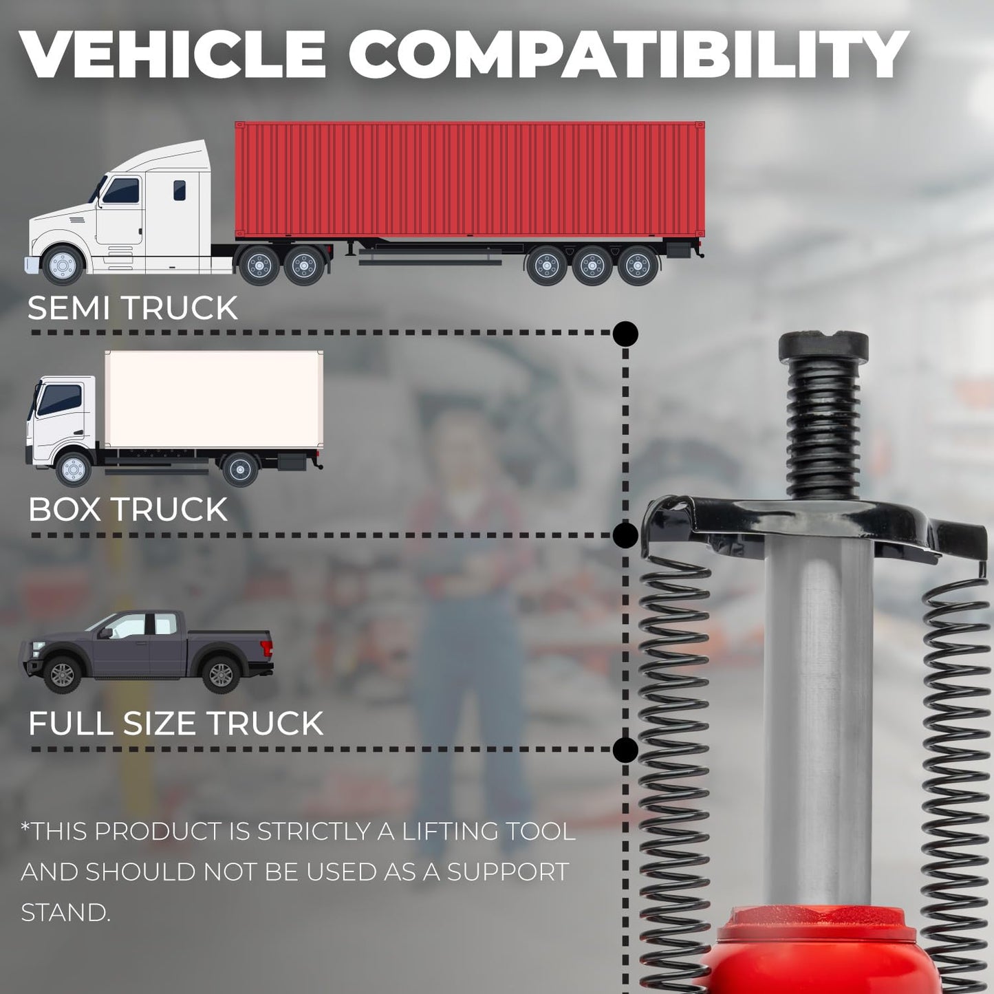 Stark USA 50-Ton Air Hydraulic Floor Jack (100,000 lbs) Capacity Handle Bottle Jack Built-in Wheels Maneuverability, Garage Repair Truck Shops Air Jack