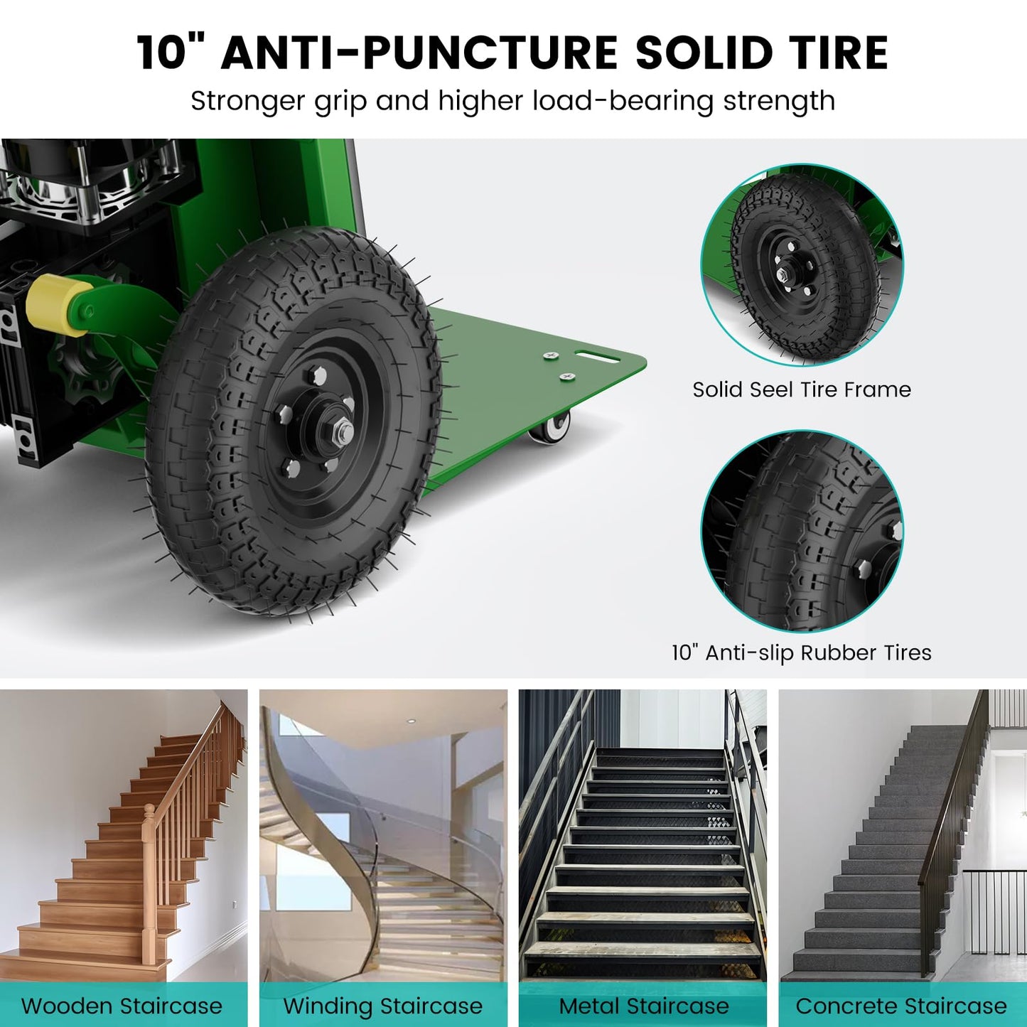 Electric Stair Climbing Dolly, 1300w Climbing Hand Truck Foldable, Large Capacity Stair Climbing Hand Trucks Dolly Cart with 4m Safety Rope, for Mobile Furniture Logistics Warehouse