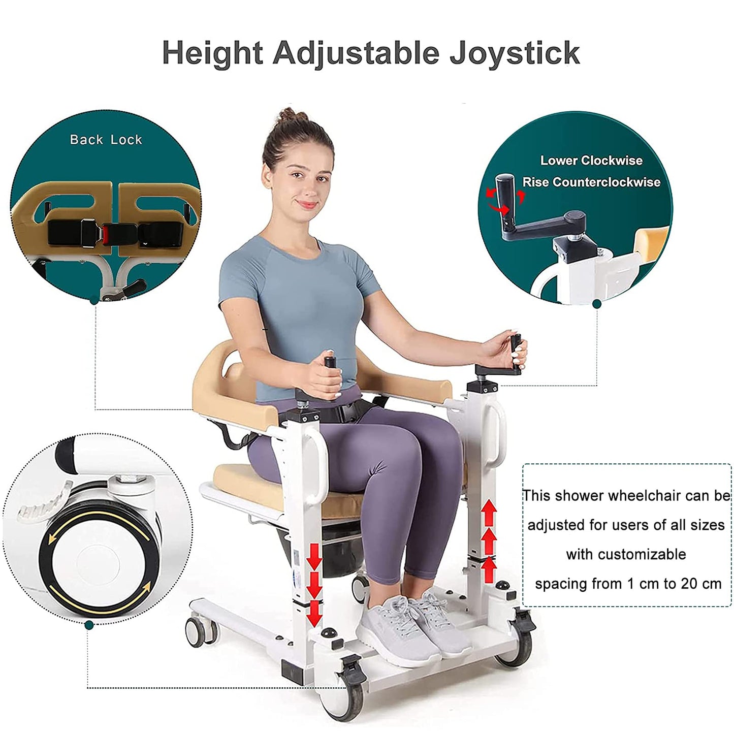 Patient Lift Transfer Chair for Home, 4 in 1 Portable Transfer Chair for Senior Adults, Bed to Toilet Transfer Lift, Ships from USA - Weight Capacity 290 lb - Easy to Use