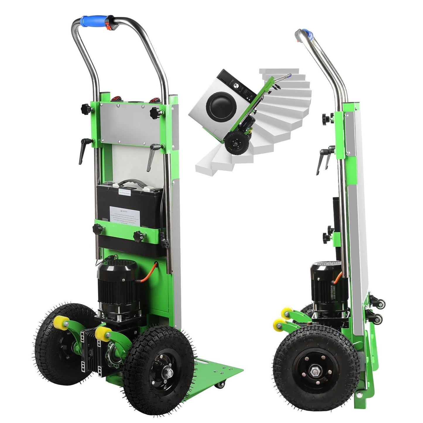 WMWZPYH Electric Stair Climbing Hand Trucks Up and Down Stairs Effortless, 881LB High Load Capacity Powered Stair Climber Cart, Heavy Duty Stair Climbing Cart for Moving Warehouse(Green)