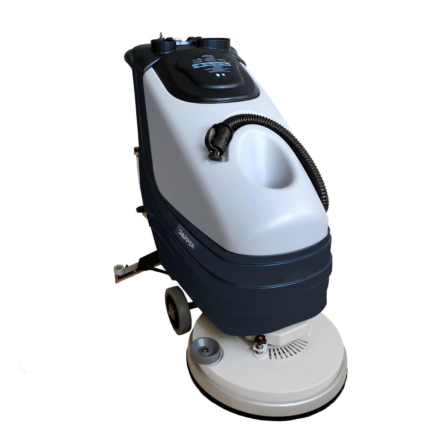 Battery Powered Walk Behind Floor and Carpet Scrubber Buffer Polisher, 19" Brush, 30" Squeegee Width, 13.5 gal Tank, Dual Brushes (Hard & Soft) and 3 Scouring Pads, 220 RPM