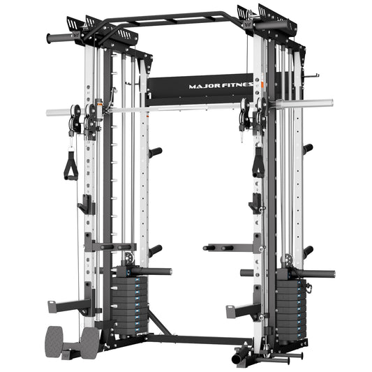 Major Fitness Drone MAX V Smith Machine with Weight Stacks, All-in-One Home Gym Squat Rack--2500LB Capacity, Dual LAT Pull-Down Systems & Cable Crossover Machine, Heavy-Duty Full-Body Workout Machine