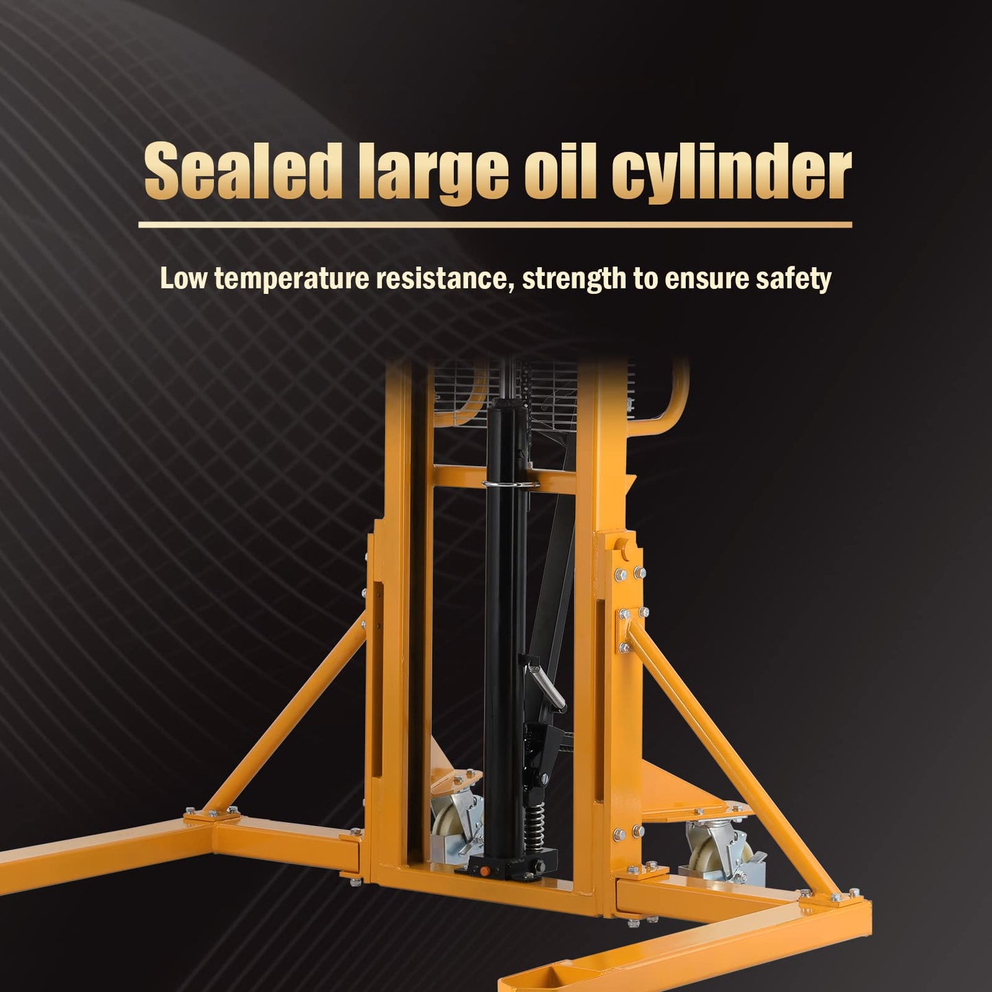 Aequanta Manual Pallet Straddle Legs Stacker 2200lbs Capacity 63" Lifting Height Material Lifter with Adjustable Forks
