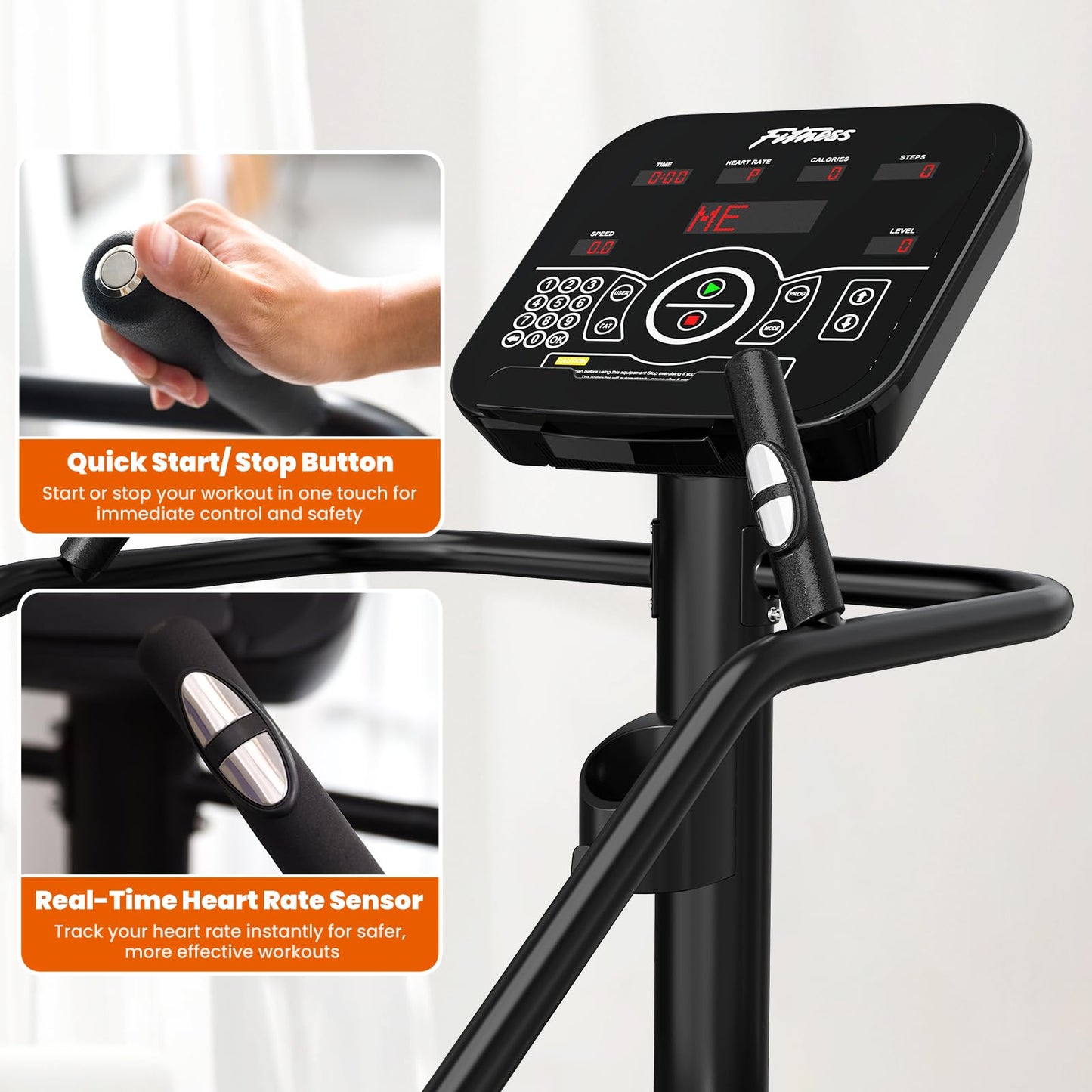EFFICRAFT Stair Stepper Machine for Home Gym, Commercial Grade Stair Climber Stair Master with LED Screen, 15 Speed Levels, 15–164 Steps/Min, Heavy-Duty Steel Frame for Cardio Training