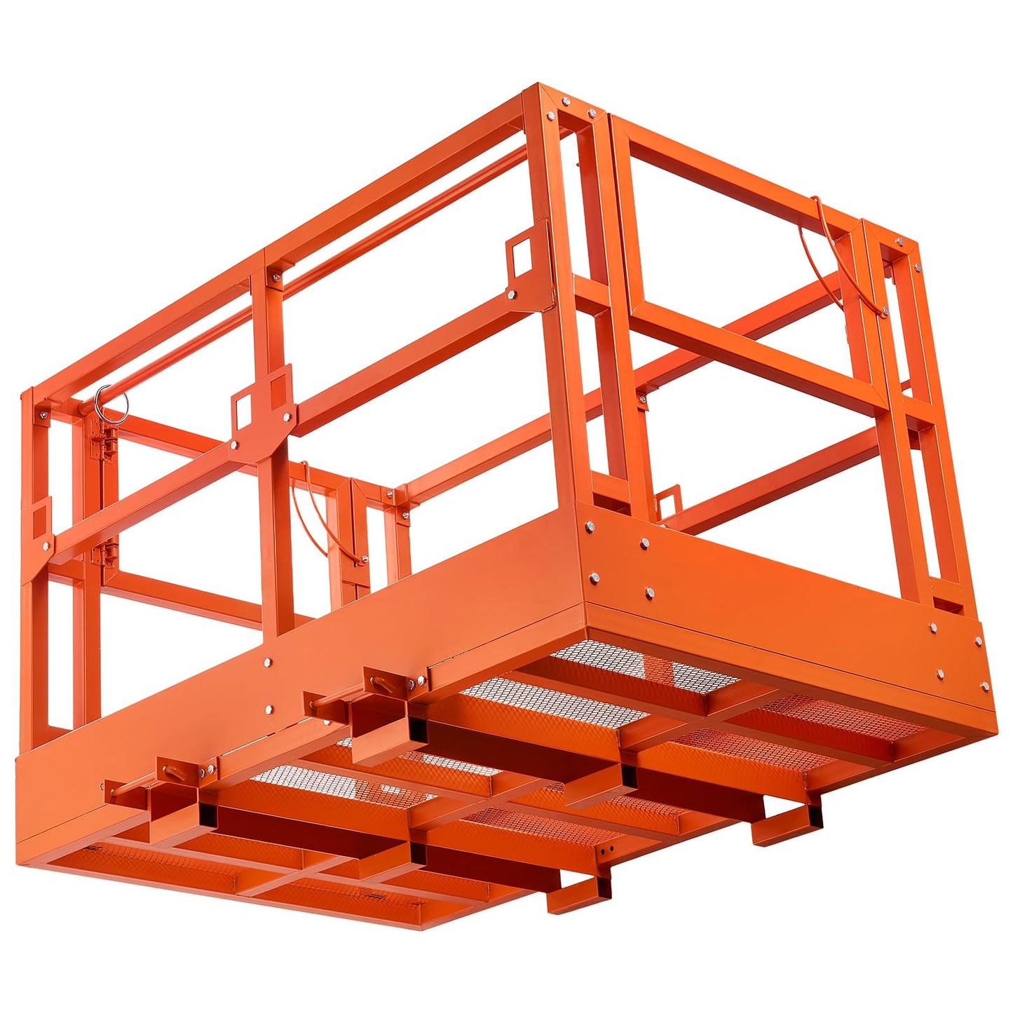 VEVOR Mesh Telehandler Work Platform, 48 x 71.5 Inch Man Safety Basket, 2000 lbs Capacity Forklift Telehandler Attachment, Safety Cage, Heavy Duty Carbon Steel, for Most Aerial Jobs Lifting Loader